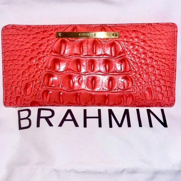 Brahmin Melbourne Ady Slim Bifold Wallet in Petunia Pink Ombré. Rare EUC - Picture 1 of 7
